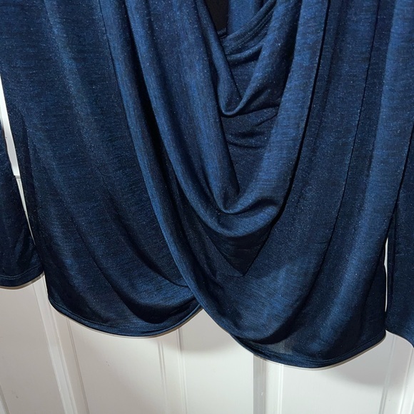 NEW dressy top Gorgeous draping neckline top with built in black tank - Picture 7 of 11